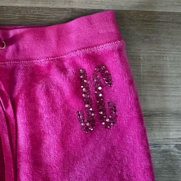 Juicy Couture Women's XS Magenta Pink Velour Jogger & Hoodie Track Suit Y2K - Picture 10 of 15